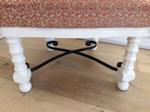 A stunning white wood base arm chair for restoration