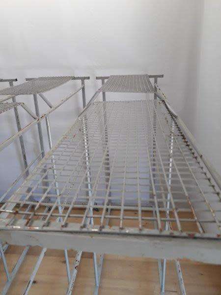 3 industrial size metal clothes hanging rails on wheels