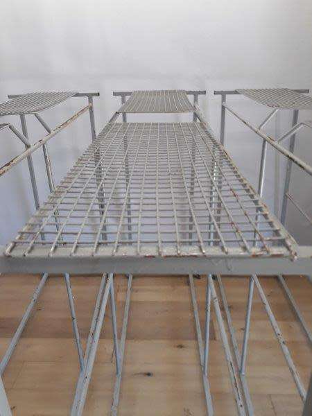 3 industrial size metal clothes hanging rails on wheels
