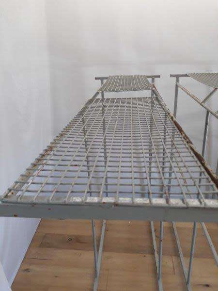 3 industrial size metal clothes hanging rails on wheels