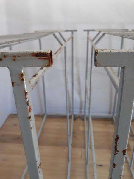 3 industrial size metal clothes hanging rails on wheels