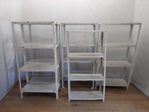 A job lot of 5 metal shelves, 4 same size 1 smaller