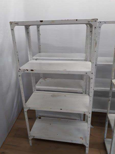 A job lot of 5 metal shelves, 4 same size 1 smaller