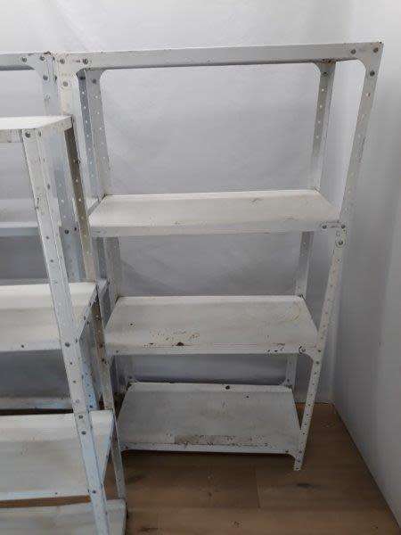 A job lot of 5 metal shelves, 4 same size 1 smaller