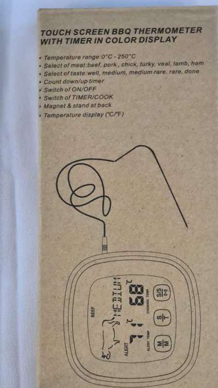 Touch Screen Digital Magnetic Thermometer with Timer and Probe