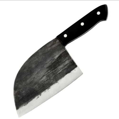 Hammer Forged High Carbon Steel Full Tang Butcher Cleaver with Leather Sheath