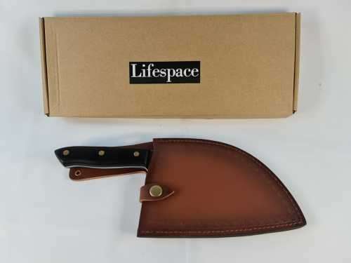 Hammer Forged High Carbon Steel Full Tang Butcher Cleaver with Leather Sheath