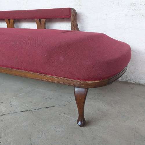 A wonderful antique Edwardian solid Teak Queen Anne Chaise Lounge sofa