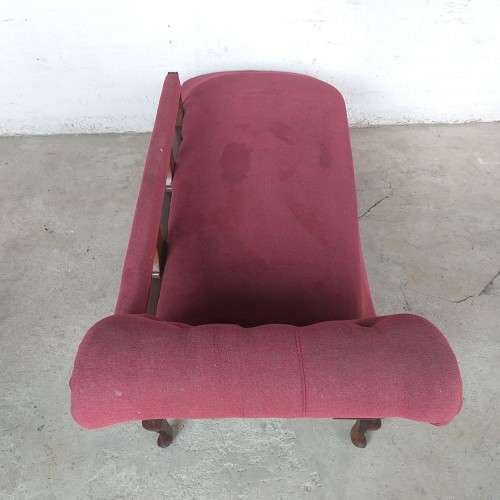 A wonderful antique Edwardian solid Teak Queen Anne Chaise Lounge sofa