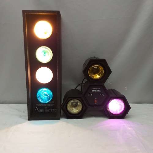 Two fabulous multi-coloured strobe lights/ disco lights with assorted settings options