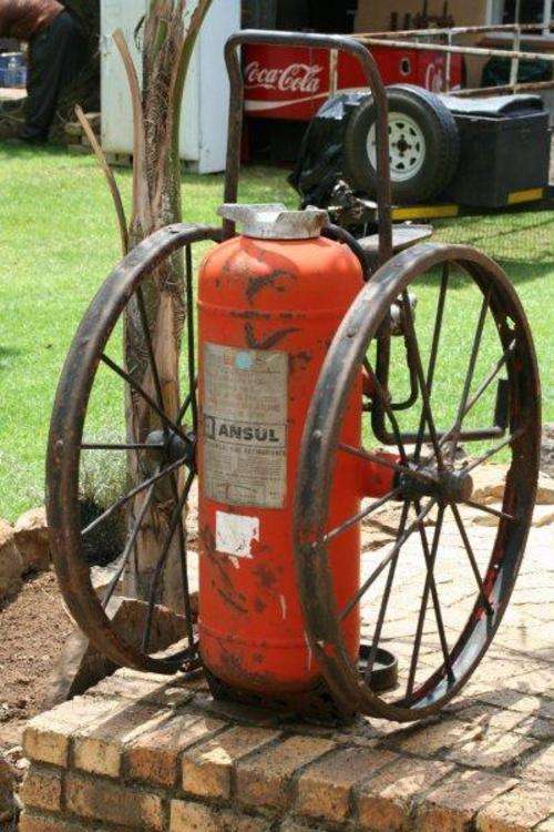 VINTAGE ANSUL FIRE EXTINGUISHER ON WHEELS..RARE, RARE, RARE - YOU DO NOT FIND THESE!
