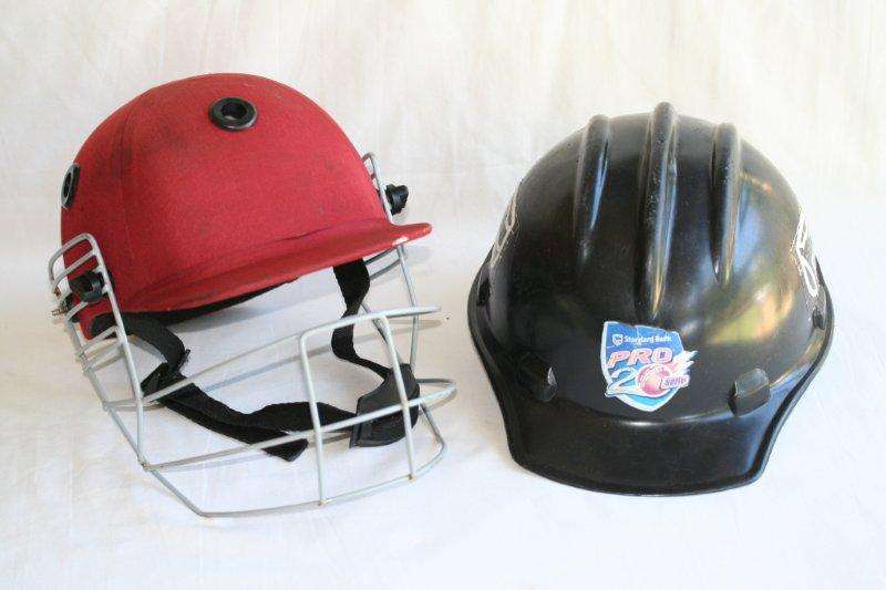 CRICKET HELMETS - PLAYER AND SPECTATOR!!! THIS IS COOL...