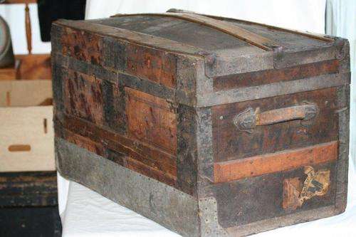 A RARE DOME TOP STEAMER TRUNK FROM THE 1800's... TOTALLY AWESOME!