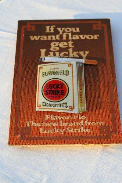 A VERY COLLECTABLE VERY OLD LUCKY STRIKE ADVERT!!! VERY COOL...