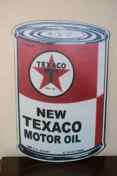 AN AWESOME TEXACO MOTOR OIL SIGN!!! VERY COOL...