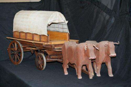 A HUGE RESTORED OX WAGON WITH OXEN!!! A STUNNING PIECE OF CRAFTMANSHIP... THIS IS THE ONE TO HAVE!
