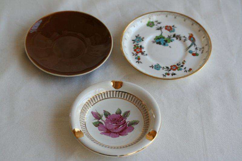 STUNNING DECORATIVE SAUCER AND ASHTRAY!! VERY BEAUTIFUL!!! 1 BID FOR ALL....