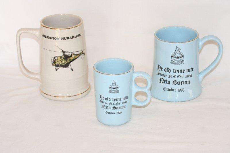 ***JOB LOT*** RHODESIA AIR FORCE PLUS OPERATION HURRICANE BEER MUGS! THIS IS COOL...ONE BID FOR ALL