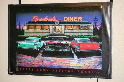 "AMERICAN ROADSIDE DINER" - A CLASSIC PICTURE WITH LED DISPLAY LIGHTS...AWESOME!!!