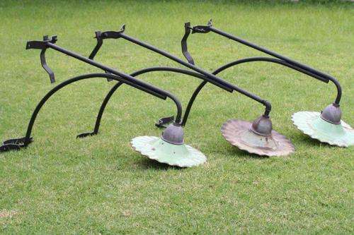 THREE STUNNING ORIGINAL ENAMEL STREET LIGHTS...TOTALLY RARE - YOU MIGHT NEVER GET A CHANCE AGAIN!!!