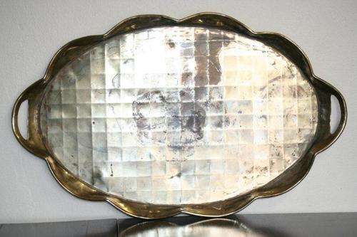 AWESOME LARGE VINTAGE BRASS SERVING TRAY!!! THIS IS AN AWESOME PIECE!!!