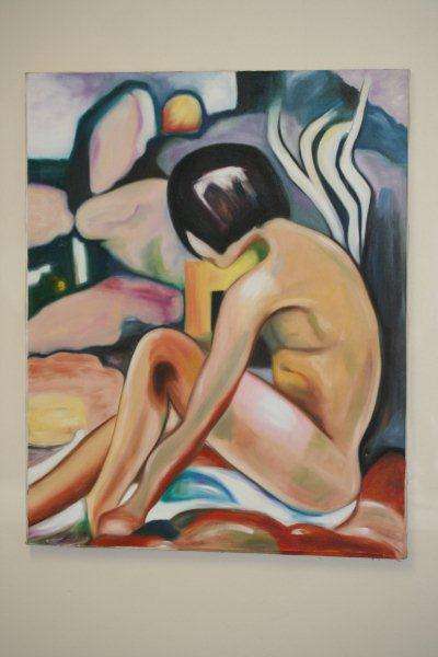 STUNNING LARGE ORIENTAL LADY PAINTING ON CANVAS!! VERY BEAUTIFUL AND SELLING FOR A BARGAIN...