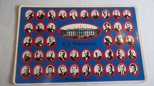 PRETTY AWESOME USA PRESIDENTS PLACE MAT - THIS IS SOMETHING REALLY DIFFERENT