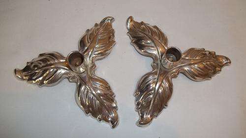 A WONDERFUL PAIR OF ITALIAN SILVER PLATED "SLIM" CANDLES CANDLE HOLDER - VERY PRETTY