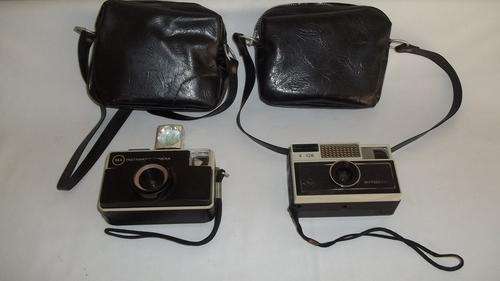TWO VINTAGE COLLECTABLE CAMERAS IN POUCHES - A BLAST FROM THE PAST