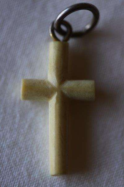 GORGEOUS "IVORY CROSS" CHARM - A VERY PRETTY CHARM TO ADD TO YOUR COLLECTION