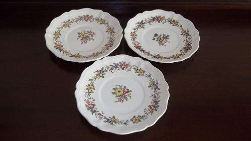 AWESOME VINTAGE (c1932) ROYAL DOULTON LEIGHTON SERIES SET OF THREE SIDE PLATES/ SNACK PLATES