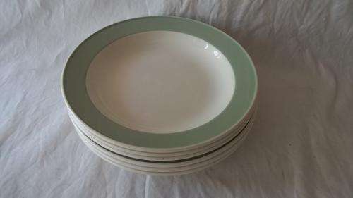 AWESOME VINTAGE FRENCH MADE VILLEROY AND BOCH SET OF SIX SOUP PLATES