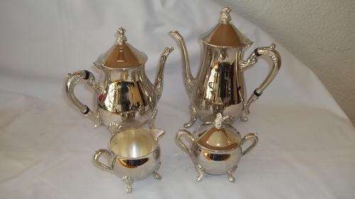 A MAGNIFICENT SILVER PLATED TEA AND COFFEE SET STILL IN IT'S ORIGINAL BOX - SPECTACULAR!!!!!