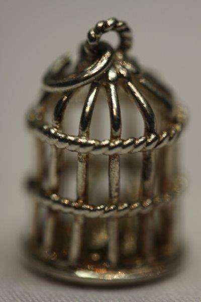 AWESOME STERLING SILVER BIRD CAGE CHARM - A VERY PRETTY CHARM TO ADD TO YOUR COLLECTION