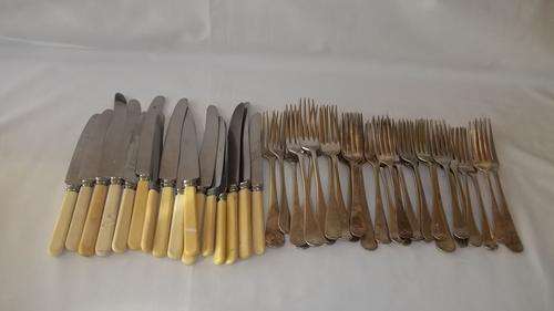 ***JOB LOT*** A HUGE COLLECTION OF MIXED VINTAGE BONE HANDLE STYLE KNIVES AND STEEL FORKS - WOW