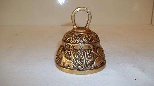 A STUNNING SOLID BRASS RELIGIOUS SANCTITY "LEO X AQUILA X AGNUS X PELICANUS" BELL