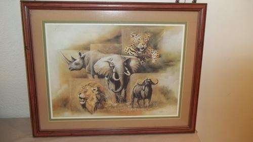 AN AMAZING LIMITED EDITION "BUFFALO" PRINT OF FAMOUS SOUTH AFRICAN WILDLIFE ARTIST THEO PIETERSE