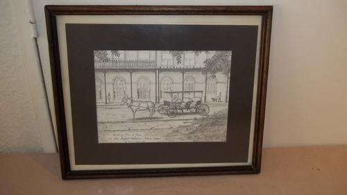 A STUNNING PRINT OF ARCHIE C. BOYD ENTITLED "WAITING FOR A FARE AT THE ROYAL ORLEANS, VIEUX CARVE"