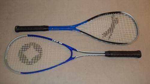 TWO AWESOME SQUASH RACQUETS (A SLAZENGER CONCEPT WITH PROTECTIVE COVERING AND A SPALDING BLAST)
