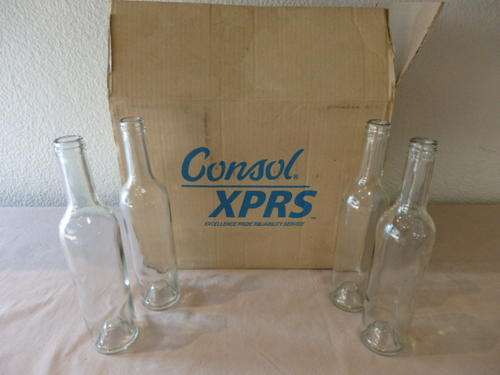 AN AWESOME COMPLETE BOX OF 24 X 375ml CLEAR GLASS CLARET BOTTLES = IDEAL FOR DECANTING PURPOSES