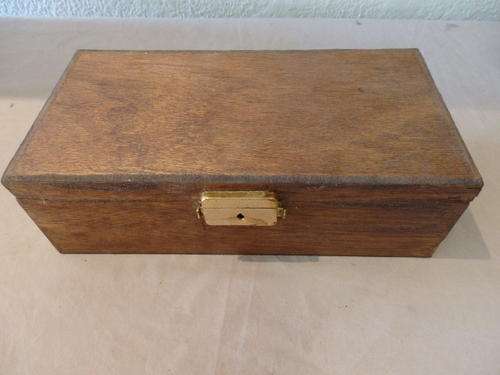 BEAUTIFUL WOODEN BOX WITH MIRROR, BLUE VELVET INTERIOR AND BRASS LOCK