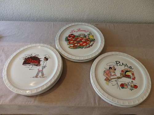 AN AWESOME SET OF TEN REGENT STONE - TOUGH STONE PIZZA PLATES