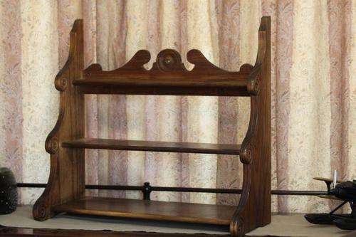 EXQUISITE SOLID WOOD WALL MOUNT 3-TIER DISPLAY SHELF - STUNNING FURNITURE WITH HUGE CHARACTER...