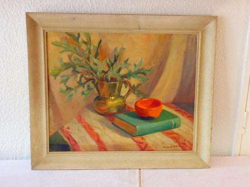 AN EXQUISITE FRAMED STILL LIFE OIL ON BOARD PAINTING BY A WINIFRED MCBRIDE - THEY ARE NICE PIECES