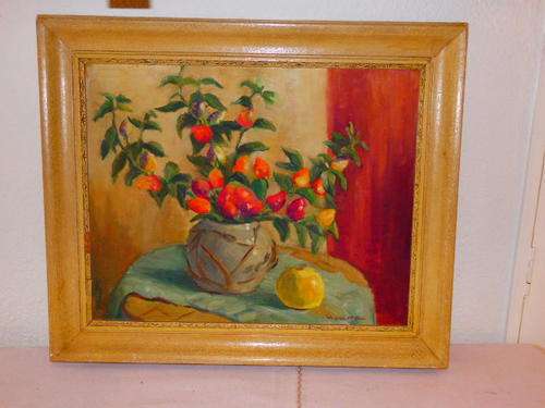 A GORGEOUS FRAMED STILL LIFE OIL ON BOARD PAINTING BY A WINIFRED MCBRIDE - THEY ARE NICE PIECES