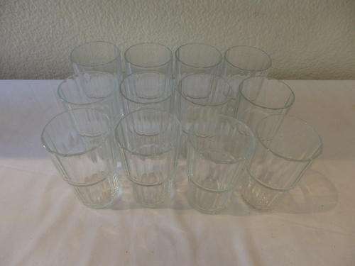 AN AWESOME SET OF TWELVE CLEAR GLASS TUMBLERS