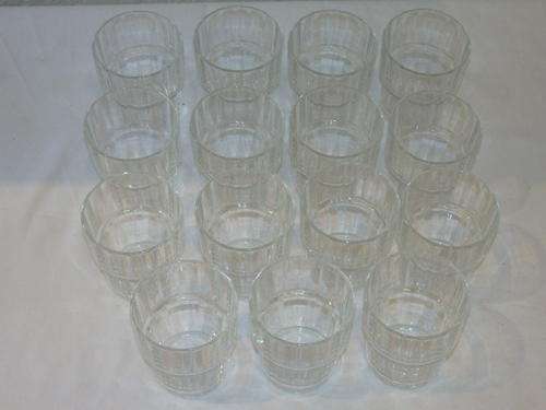 AN AWESOME SET OF FIFTEEN CLEAR GLASS TUMBLERS
