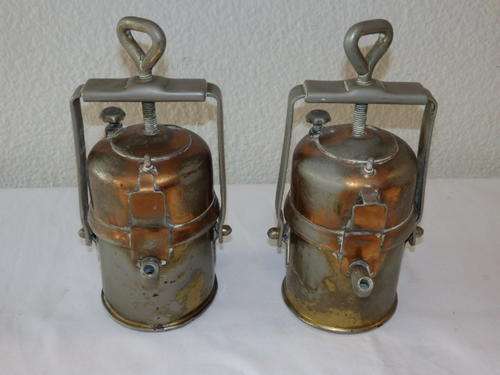 TWO AMAZING VINTAGE CARBIDE/ ACETYLENE GAS LAMPS - A PRETTY RARE FIND