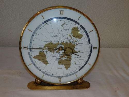 A MAGNIFICENT LARGE VINTAGE BRASS WEST GERMAN MADE KUNDO WORLD CLOCK
