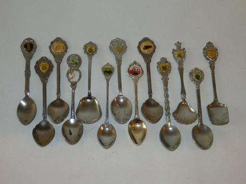 ***JOB LOT*** A FANTASTIC COLLECTION OF THIRTEEN VARIOUS BRANDED COLLECTABLE TEASPOONS